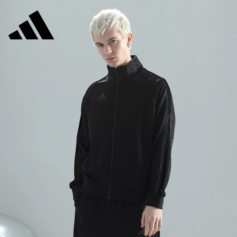 Adidas阿迪达斯运动外套春季男女黑武士休闲立领夹克防风跑步运动