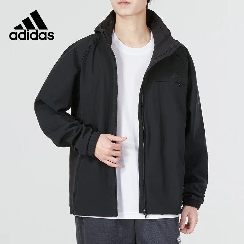 adidas阿迪达斯男秋冬新款防风外套跑步休闲连帽上衣夹克运动外套