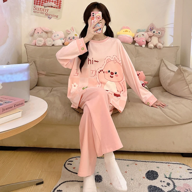 loopy睡衣女童春秋季天大童纯棉长袖露比2025新款儿童女孩家居服