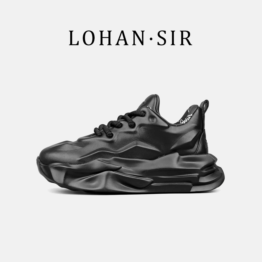 高端男鞋真皮老爹鞋子男女同款韩版潮鞋潮牌情侣鞋厚底增高运动鞋