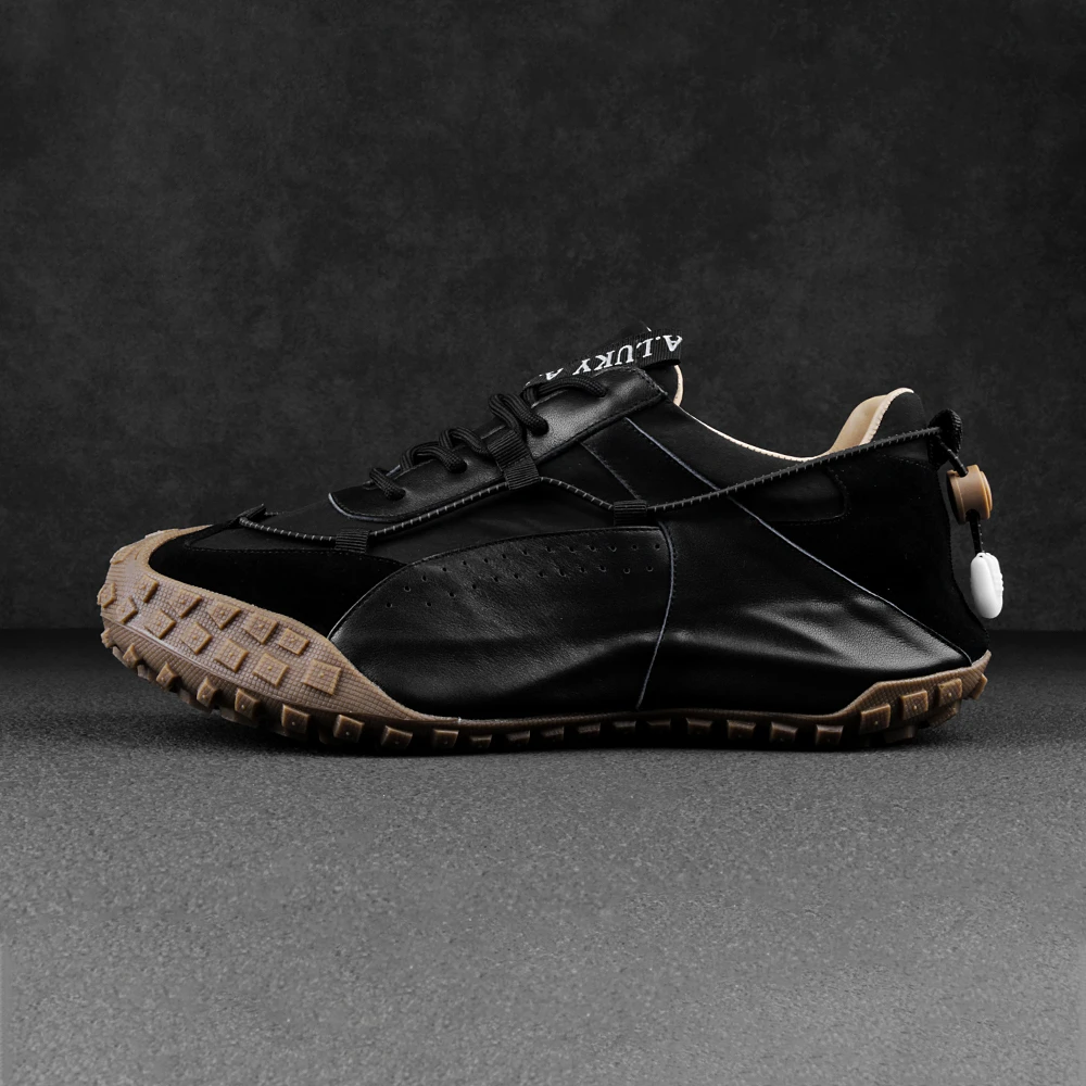 高端潮牌男鞋夏季透气真皮运动休闲鞋厚底潮鞋男士老爹鞋百搭板鞋