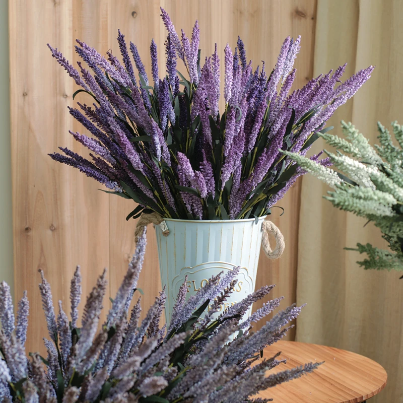 薰衣草仿真花束客厅插花假花摆件橱窗装饰花艺造景花海道具