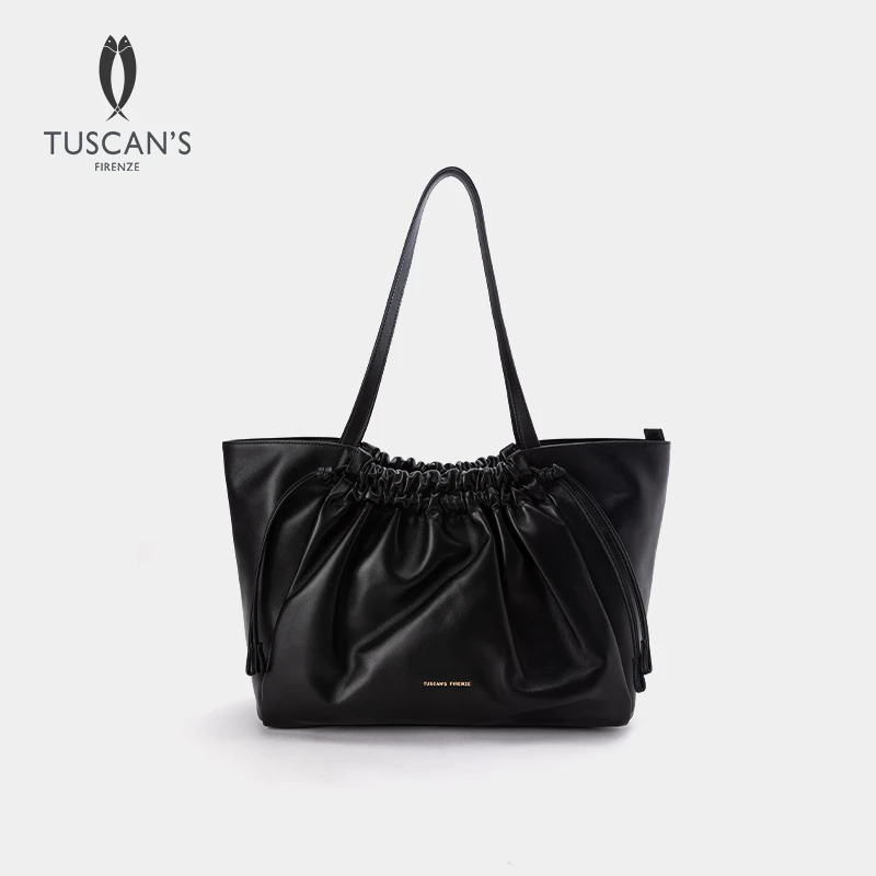 TUSCANS原创羊皮手提包大容量单肩包女软皮通勤托特包时代集团
