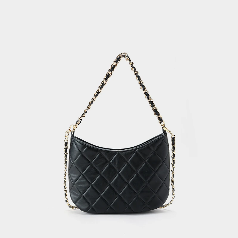 TUSCAN'S小香风菱格链条包斜挎包真皮单肩月牙包腋下包时代双鱼