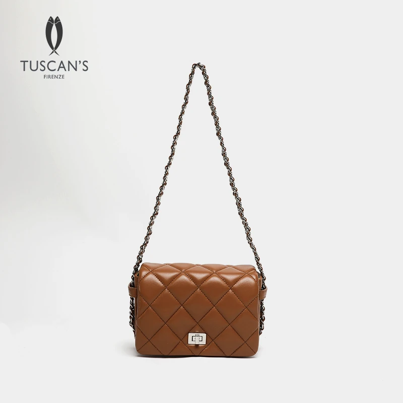 TUSCAN'S气质时尚单肩女士手提链条包简约轻奢菱格包|时代双鱼