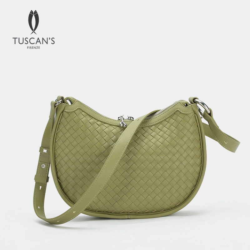 TUSCAN'S小众编织腋下包设计师款女士单肩斜跨月牙包TS时