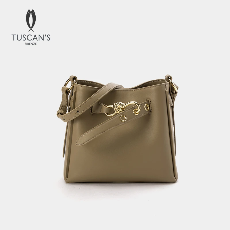 TUSCAN'S休闲时尚百搭女士牛皮托特包简约小众单肩斜跨包时代集团