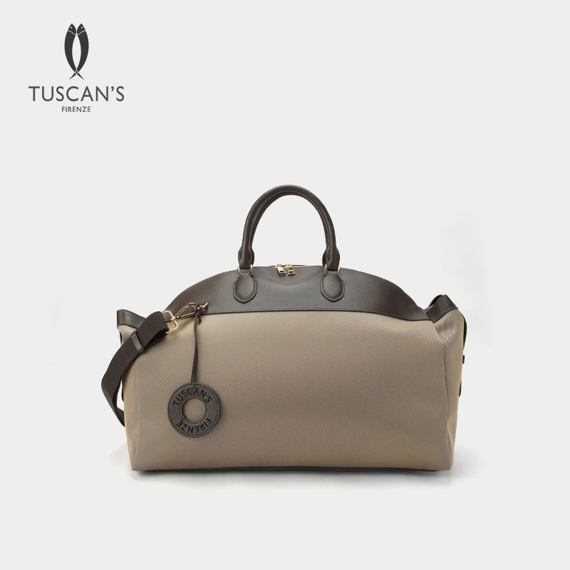 TUSCAN'S大容量托特包女款通勤包包旅行包拼色单肩包TS时代双鱼