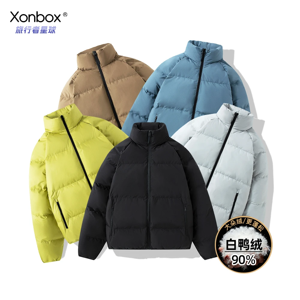 XONBOX冬季保暖白鸭绒羽绒服舒适立领保暖外套2391