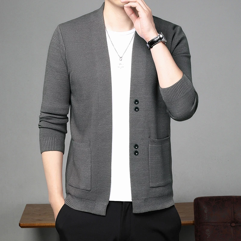 2025新款春秋休闲针织商务修身开衫男士外穿帅气百搭开衫长袖1230