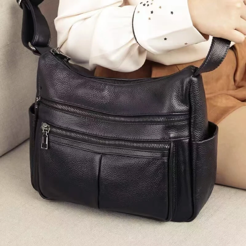 头层牛皮真皮时尚斜挎包女百搭休闲潮流0715简约斜挎包包