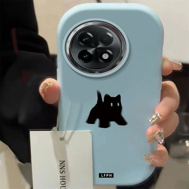 可爱黑猫一加ACE2手机壳一加ACE2PRO胖墩金属框硅胶潮ins
