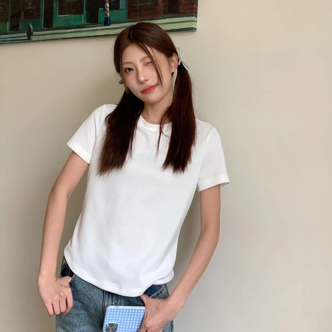 SUNINSKY正肩棉质圆领T恤-TY24007