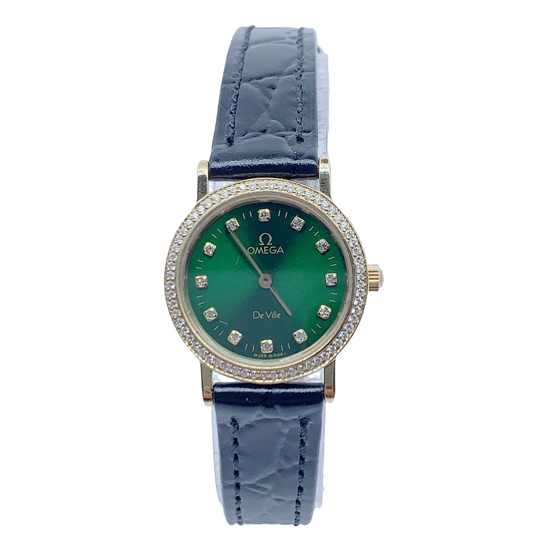 95新 Omega/欧米茄 07988蝶飞女士石英表/22盘/表带扣后配/后钻盘