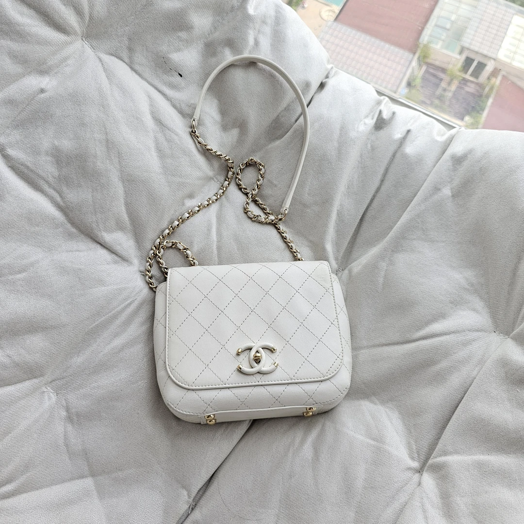 95新 Chanel/香奈儿 805541 香奈儿白色单肩包全套带盒