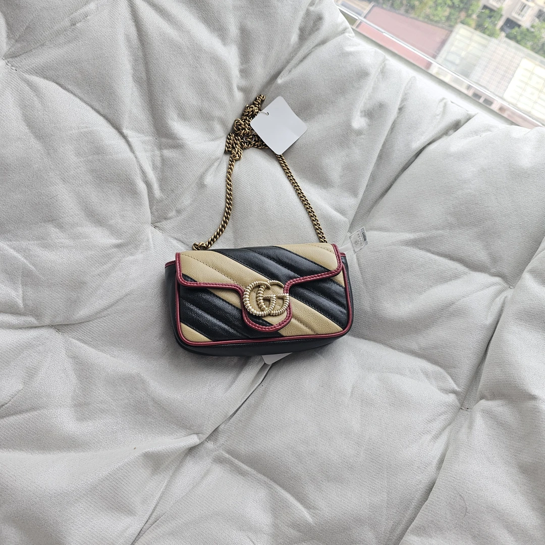 95新 GUCCI/古驰 802643 gucci拼色马蒙mini单肩包