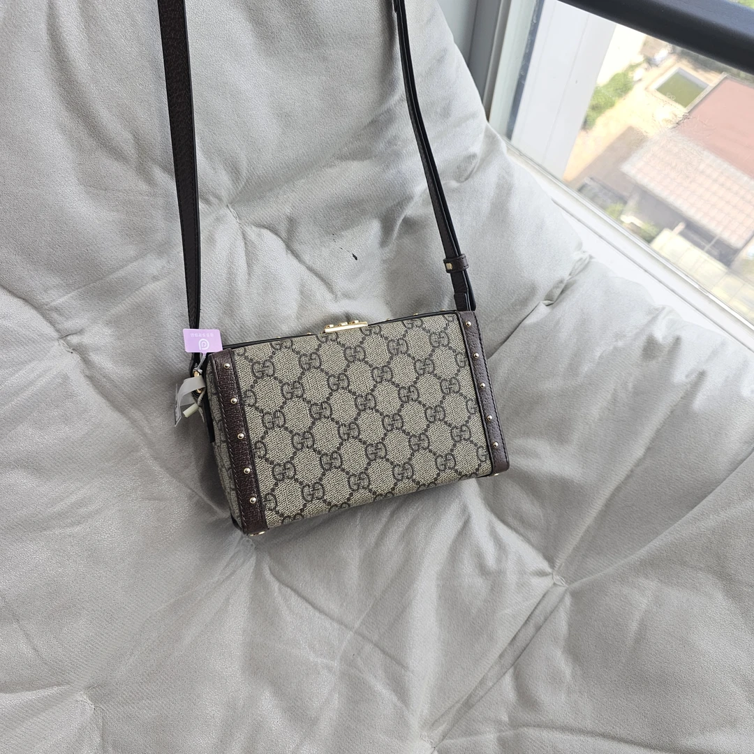 95新 GUCCI/古驰 802979  gucci 老花盒子单肩包全套带盒