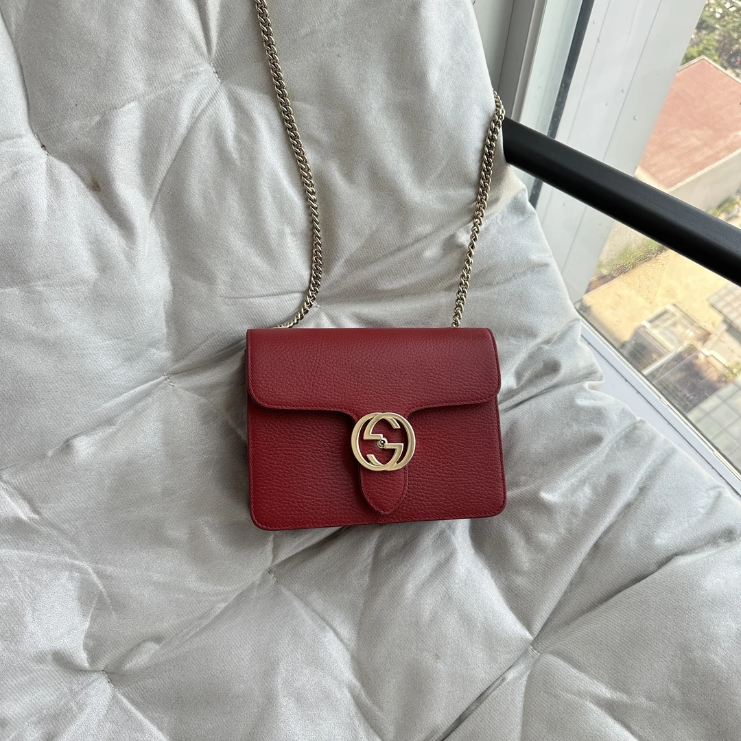 95新 GUCCI/古驰 805529 gucci红色风琴单肩包