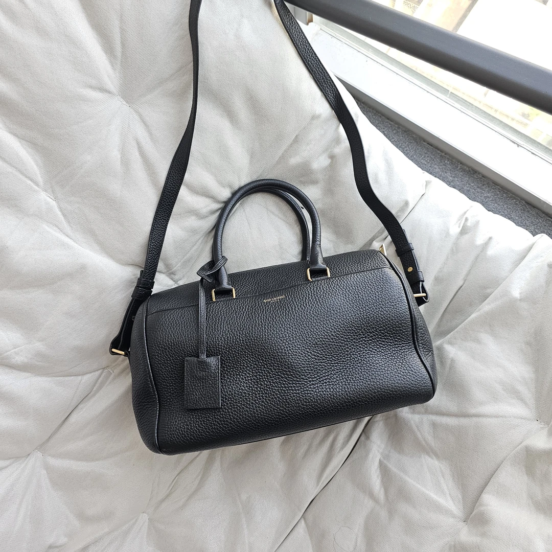 95新 YSL/圣罗兰  805291 YSL 黑色全皮波士顿单肩包