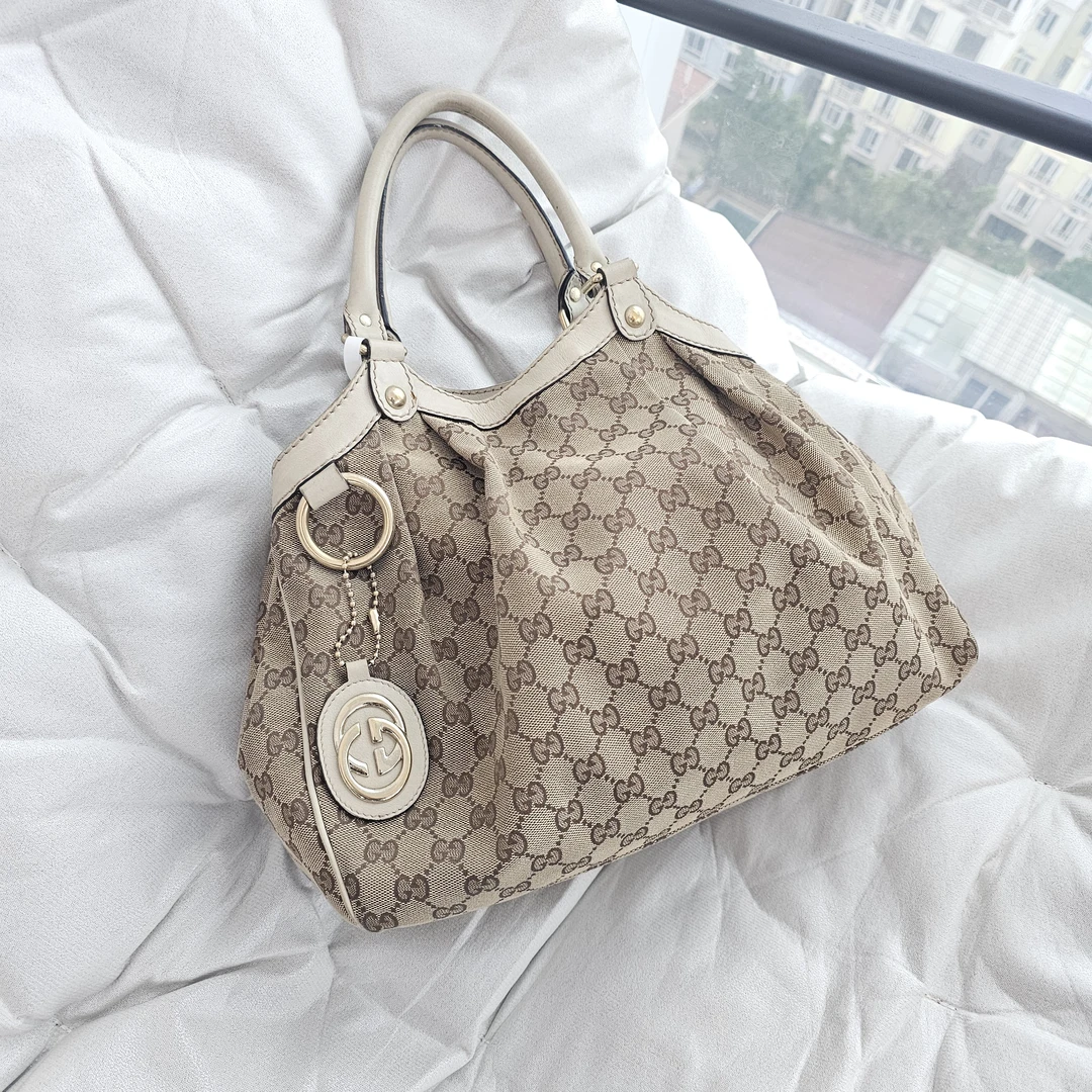 95新 GUCCI/古驰 802540 古驰老花帆布手提包