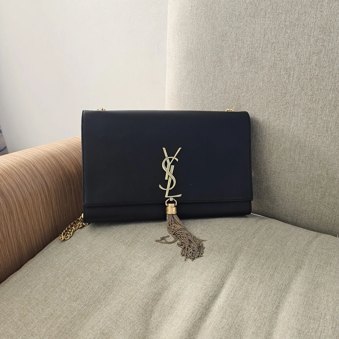 95新 YSL/圣罗兰 50611603 YSL黑金KATE流苏单肩包