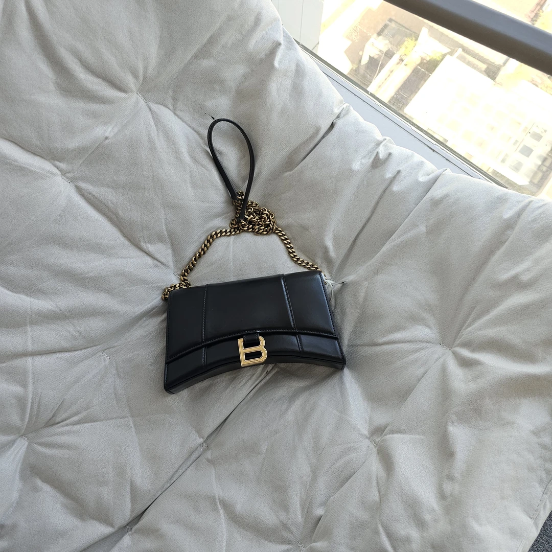 95新 Balenciaga/巴黎世家 805457 巴黎世家黑金沙漏单肩包