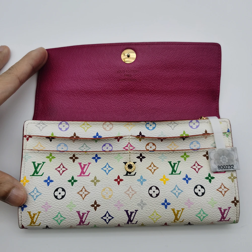 95新 LouisVuitton/路易威登 800232 LV白三彩钱包