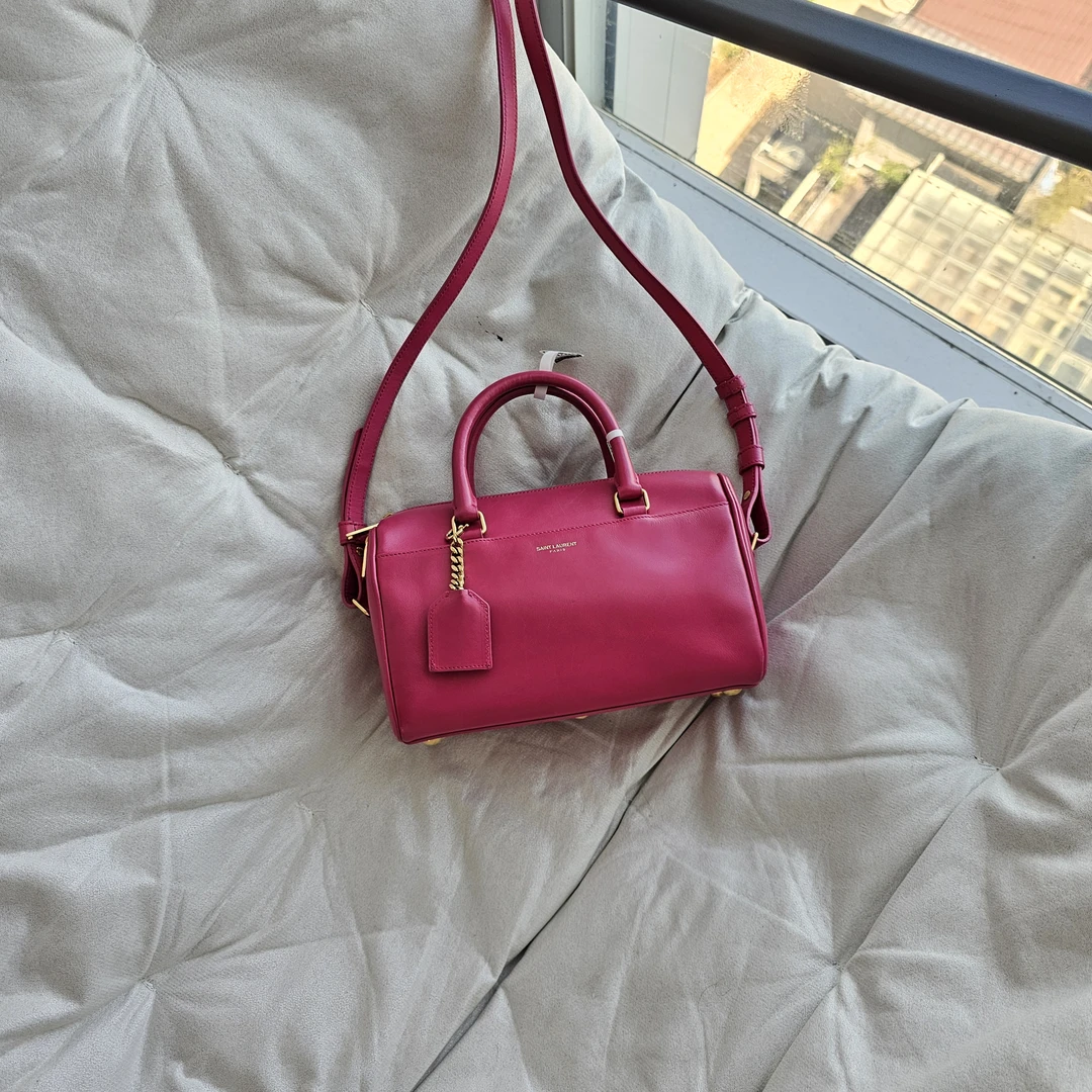 95新 YSL/圣罗兰 805421 ysl 玫红色波士顿单肩包