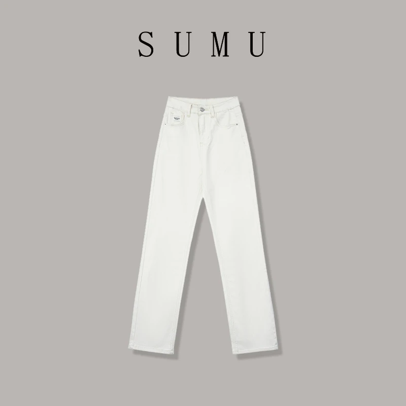 宿慕SUMU 牛仔裤9-5秋季2024新款休闲舒适女款牛仔裤31986