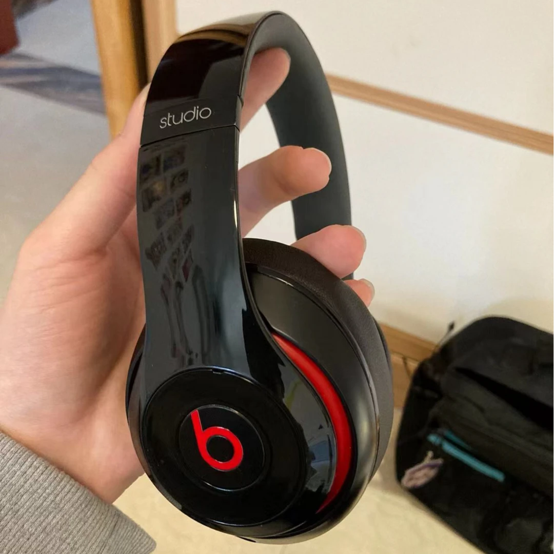 95新 BEATS  studio2头戴式录音师插线版耳机主动降噪重低音