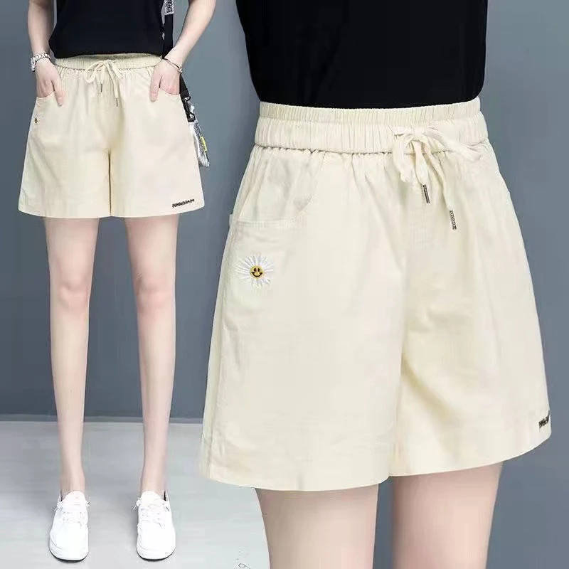 1/2条100%纯棉短裤女夏季新款宽松高腰显瘦女裤子休闲运动短裤女