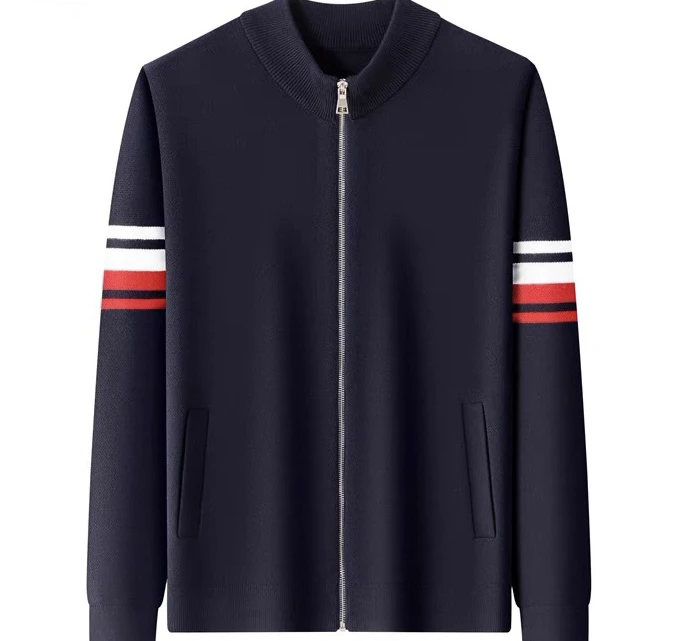 细节wan美！剪标尾货男装 冬季拉链门襟商务休闲针织夹克