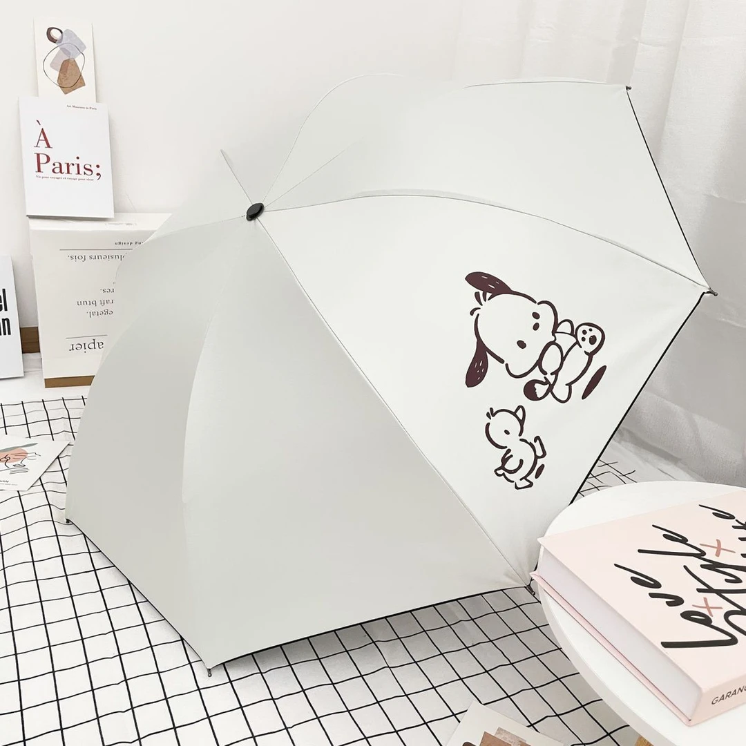 可爱ins帕恰狗简约手动折叠雨伞遮阳防晒防紫外线晴雨两用学生