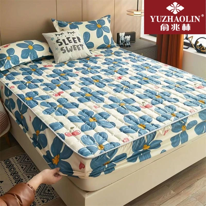 秋冬款夹棉床笠加厚透气床罩套宿舍床垫套防尘罩全包亲肤柔软舒适