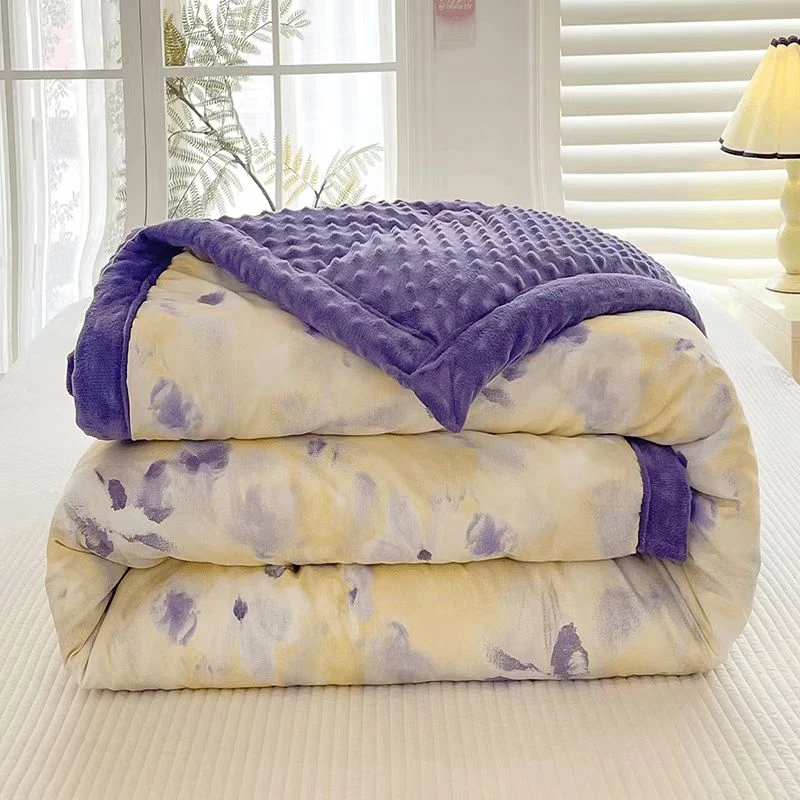 15天免费试睡！2024款时尚印花绒豆豆被子