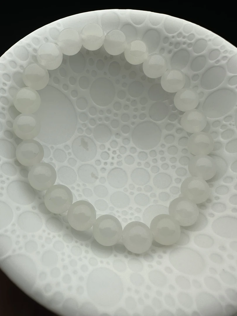 高品质卡8白月光白玉和田玉玉手链项链单圈时尚个性气质女款手链