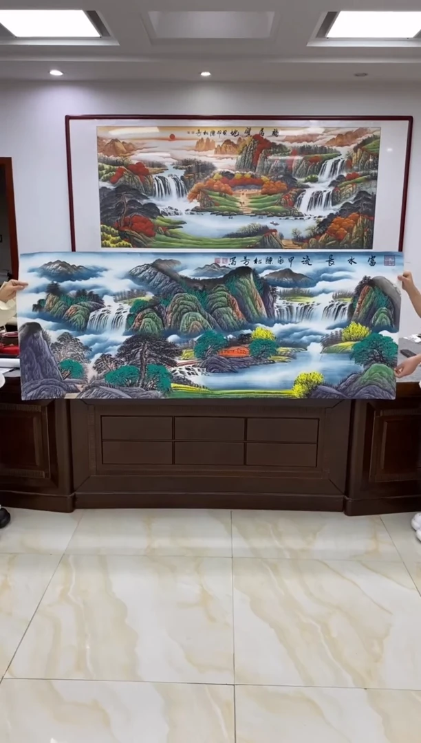 【闪购商品】绘画陈松芳 富水长流 六尺山水