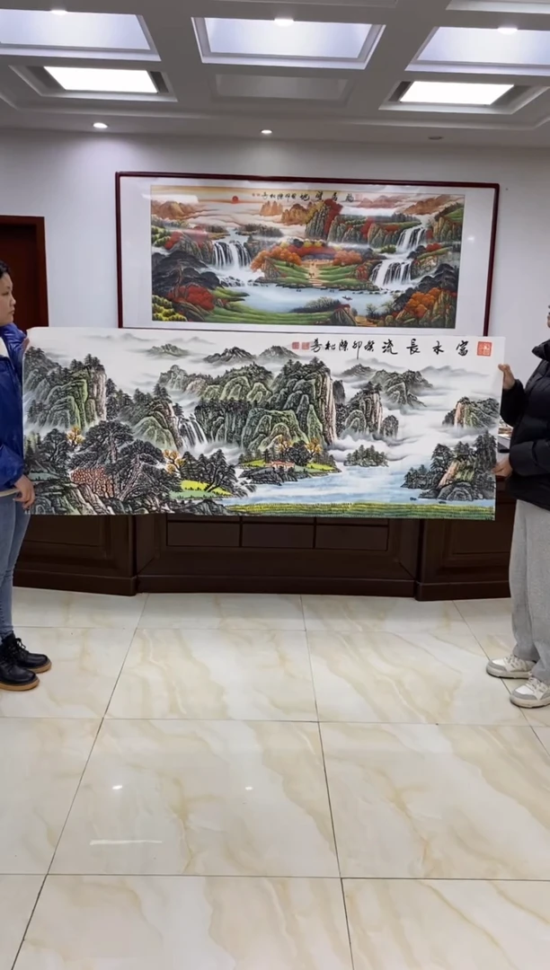 【闪购商品】绘画陈老师《富水长流》六尺山水