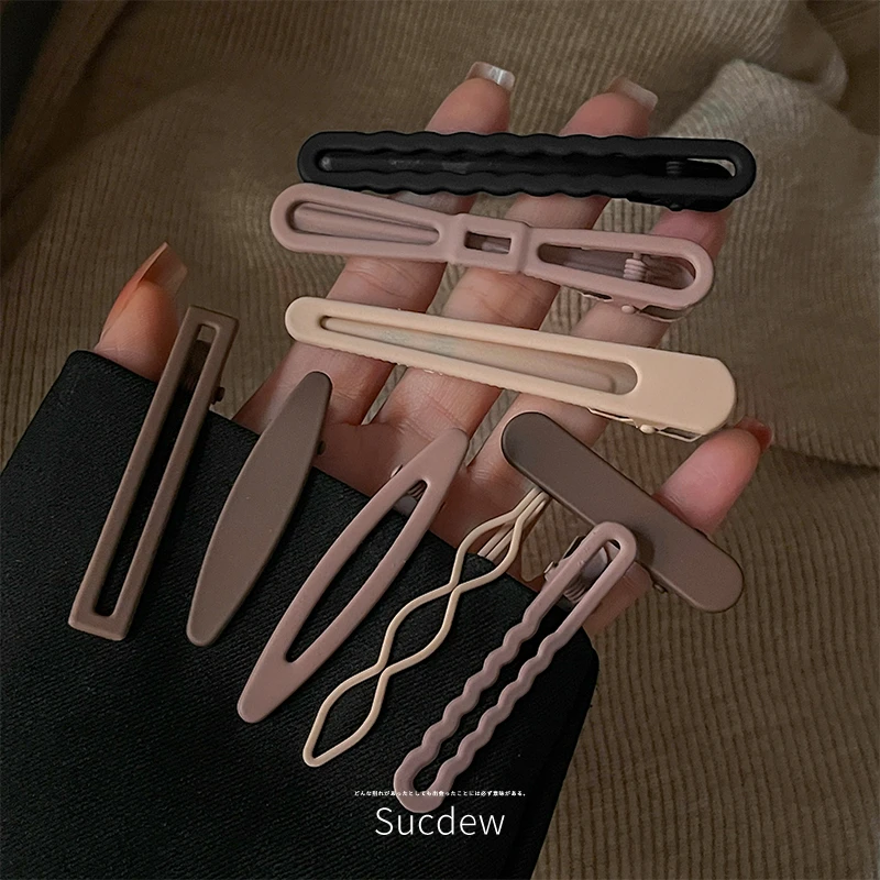 简约基础金属发夹头饰女气质侧边刘海碎发鸭嘴夹发饰时尚大号夹子