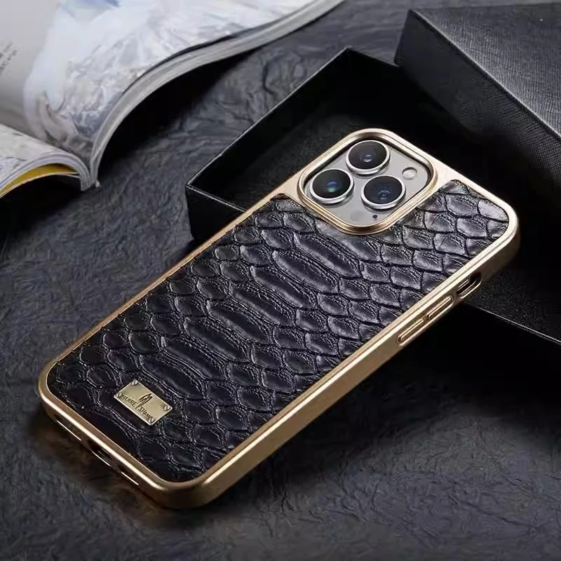 适用苹果14pro手机壳鳄鱼纹iphone13防摔奢华高档商务皮纹保护壳