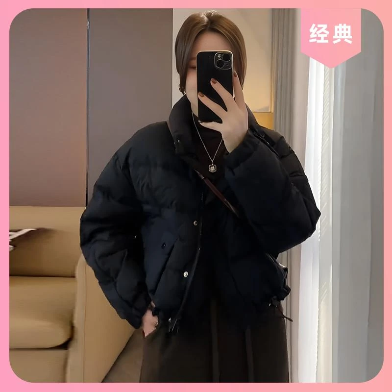 冬装面包服立领保暖棉服女宽松时尚简约欧货洋气短款大码加厚外套