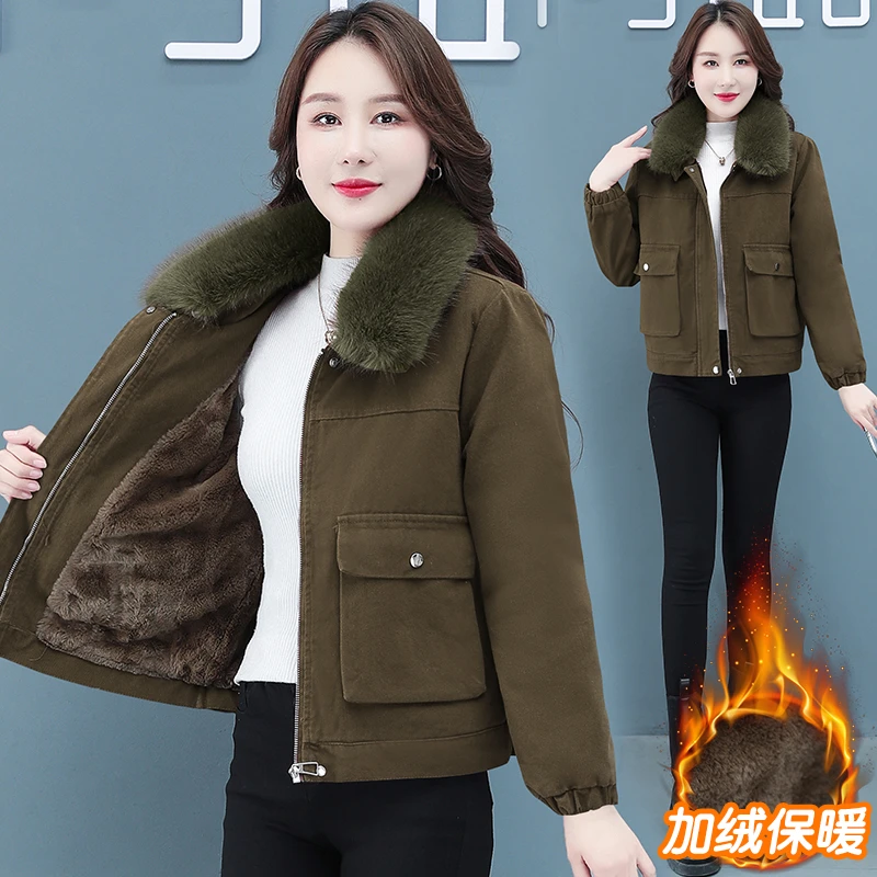 小个子减龄短款派克服外套女2025年新款棉衣棉服加绒加厚爆款冬装