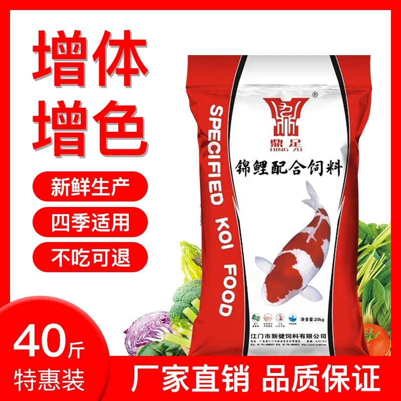 鼎足锦鲤鱼鱼场养殖通用健康增体营养易吸收易消化颗粒鱼粮饲料