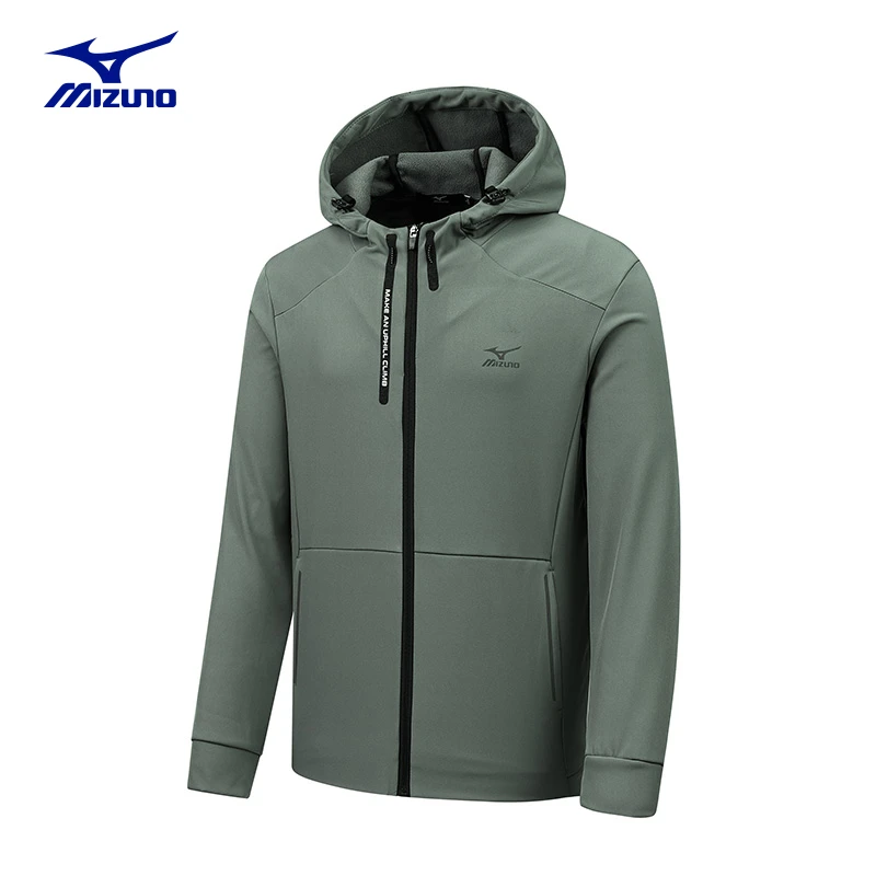 Mizuno/美津浓户外加绒夹克外套冬季加厚男软壳符合单衣连帽休闲
