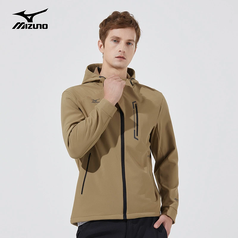 Mizuno/美津浓户外休闲秋冬季男士外套舒适防风抓绒冲锋连帽衣服