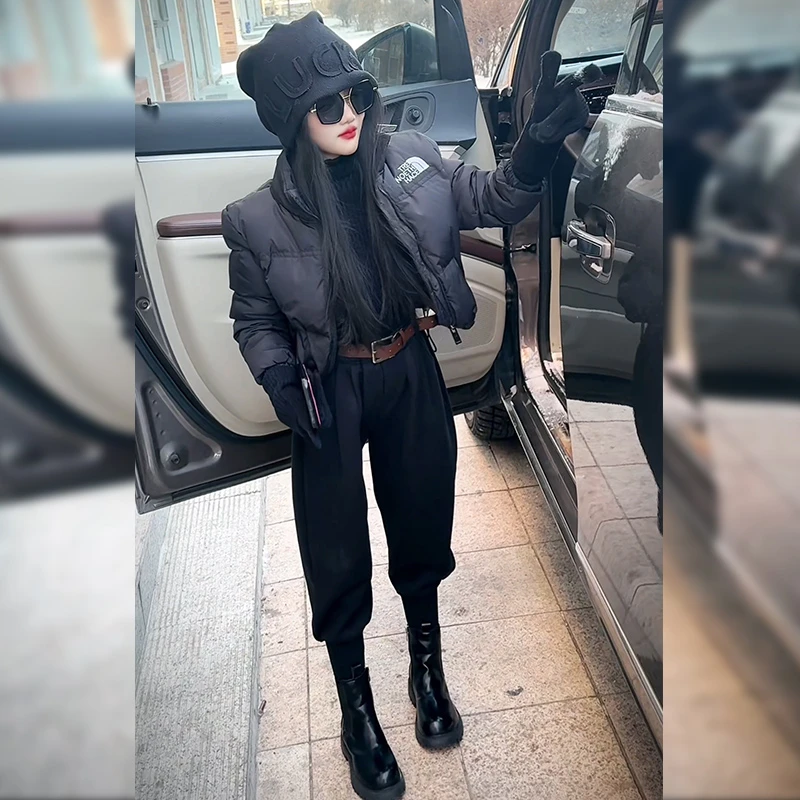 女童裤子秋冬2023新款洋气哈伦裤网红爆款加绒灯笼裤毛呢休闲靴裤