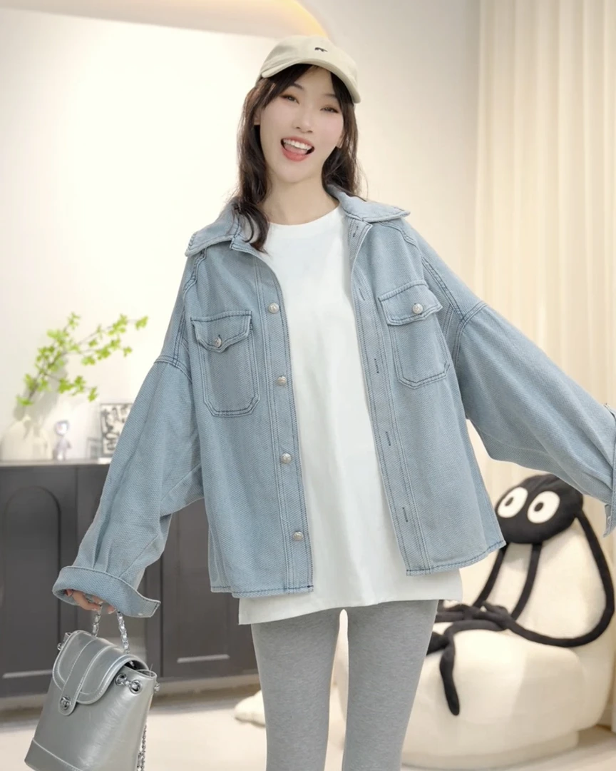 牛仔外套女新款2024春秋港味复古宽松百搭外衣时尚气质显瘦夹克衫