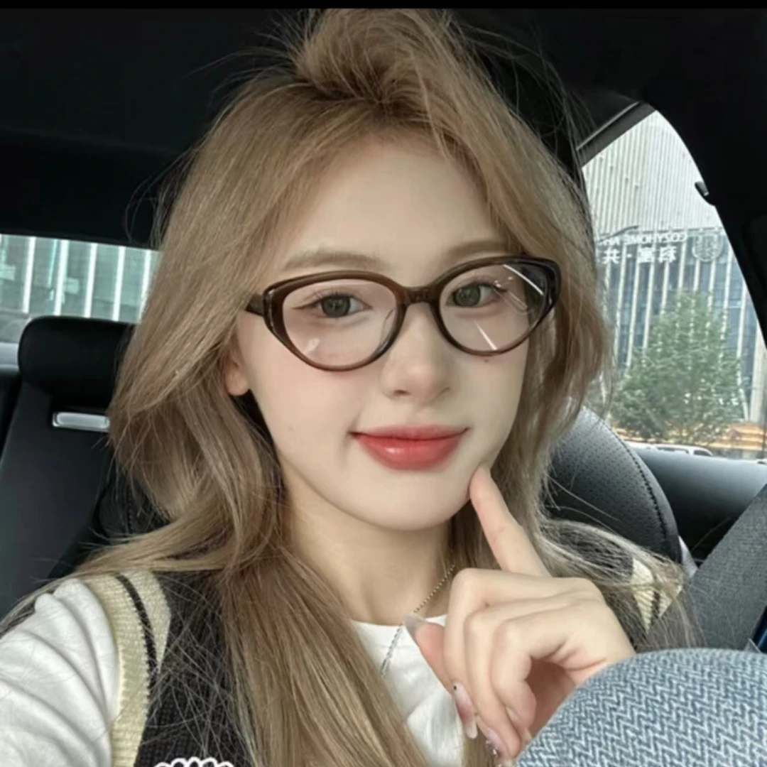 看款/部分镜框韩版复古文艺眼镜可配度数方圆脸显瘦冷茶猫眼网红