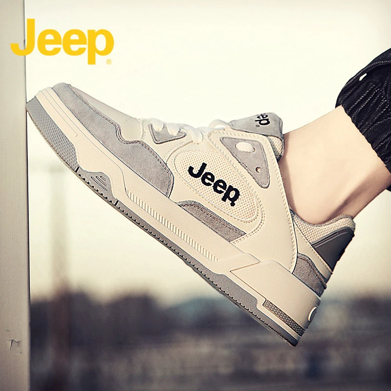 JEEP吉普耐磨男鞋春季2025新款百搭透气低帮鞋休闲鞋子男士运动鞋