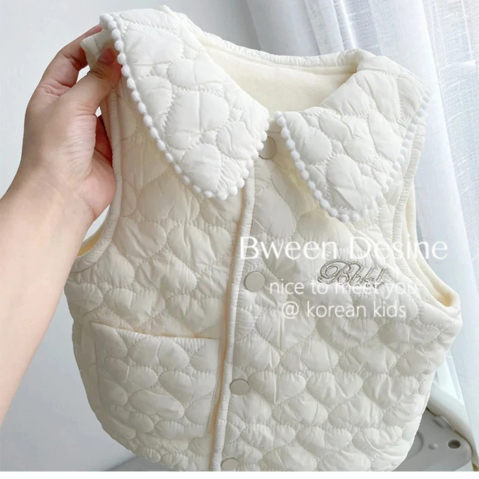 女童秋冬马甲2024新款韩版洋气儿童女宝宝加绒加厚保暖夹棉背心潮